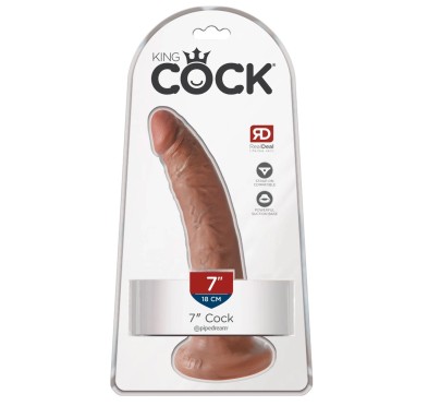 King Cock - Realistyczne Dildo Z Żyłkami I Przyssawką 18 CM Jasny Kolor Skóry